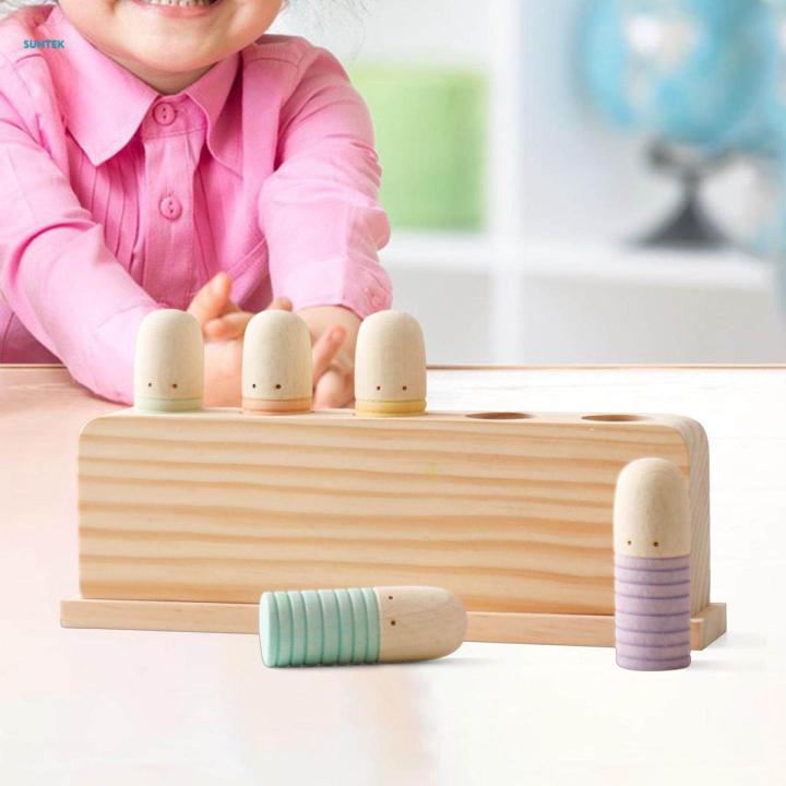 Wooden Peg Dolls for Boys Girls, 5 PCS Rainbow Wood Peg People Montessori Preschool Wood Rainbow Friend Educational Toys Learning Educational Toys