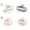 Women Girls Geometric Hair Claw Clamps Metal Hair Crab Moon Shape Hair Claw Clip Solid Color Hairpin Large Size Hair Accessories.