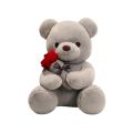 New cartoon rose teddy bear plush toys for girls Valentine's Day gift bear pillow. 