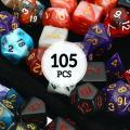 Practical 105Pcs Dungeon & Dragons Polyhedral Dice Set Bar Party Role DND RPG MTG Game. 