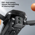 E88 Drone with Dual 4K & 1080P HD Cameras Foldable Quadcopter, WiFi FPV Live Video, Optical Flow Altitude Hold, Headless Mode & One-Key Takeoff/Landing/Return, 2x Batteries for 20+ Min Flight, Brushless Motor, Portable Design – Ideal RC Toy Gift. 