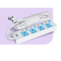 Maxline 4 Port Multi Extension Socket Model: ML-844-2 pin Plug/ 3 Miter Wire= 10 fit/hand  Long Wire. 