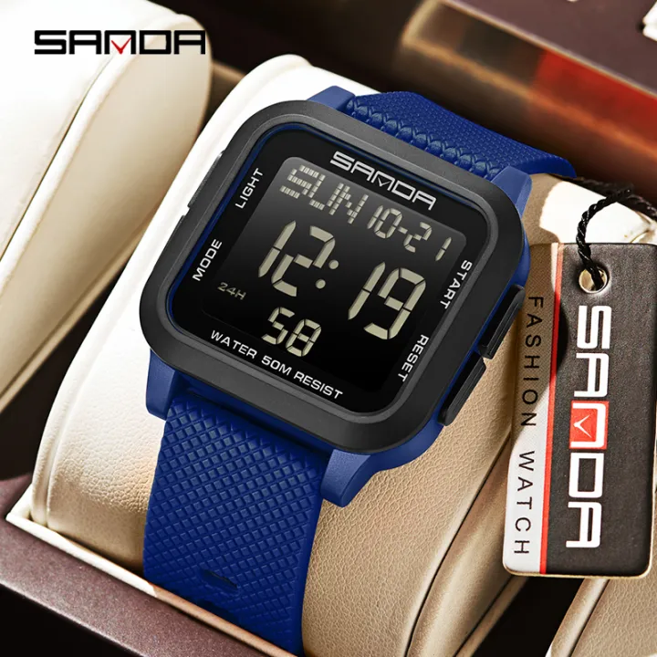 Sanda%20Square%20Solid%20Color%20Watch%20Retro%20Trendy%20Night%20Light%20Waterproof%20Electronic%20Men's%20Watch%20SD2194-6%20-%20Image%202