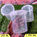 Airtight Food Storage Box Set (3 Pcs, 1000ml Each) - Transparent and Durable.