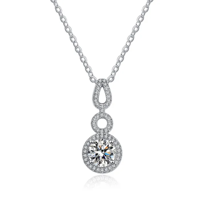 Douyin%20Kuaishou%20live%20broadcast%20imitation%20moissanite%20concentric%20knot%20gourd%20necklace%20women's%20fashion%20Baita%20light%20luxury%20Baita%20clavicle%20chain%20-%20Image%205