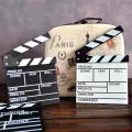 SV-Director Film Clapboard Action Scene Clapper Board Wooden Movie Film Clap Slate, S, Black. 