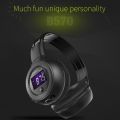 B570 Foldable HiFi Stereo Wireless Bluetooth Headphone with LCD Screen FM Radio Micro-SD Slot. 