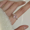 Full body 925 sterling silver ring female pink love ring 2022 early spring new gem girl heart J182j.