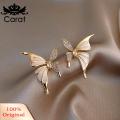 Carat Rhinestone Butterfly Earrings Sparkling Butterfly Rhinestone Stud Earrings for Prom Dating Parties Anti-rust Ear Jewelry for Women Butterfly Earrings. 