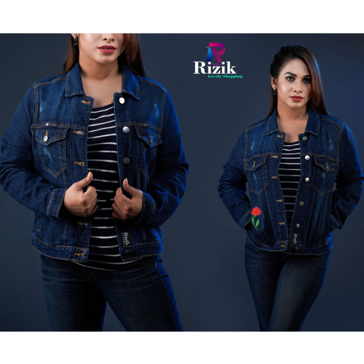 Dark%20Denim%20Jacket%20for%20Women%20Fashionable%20And%20Stylish%20-%20Image%202
