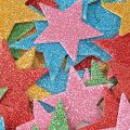 Self Adhesive Star Stickers, Foam Glitter Colorful Star Shaped Wall Stickers 1 packet. 