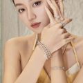 Full Diamond Lotus Bracelet Diamond Bracelet 2023 New S925 Sterling Silver Light Luxury Niche Exquisite European and American Jewelry.
