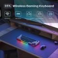 GEODMAER 2.4G Wireless Gaming Keyboard Rechargeable Backlit Gaming Keyboard 68 Keys Anti-ghosting No-Conflict Keyboard for PC.