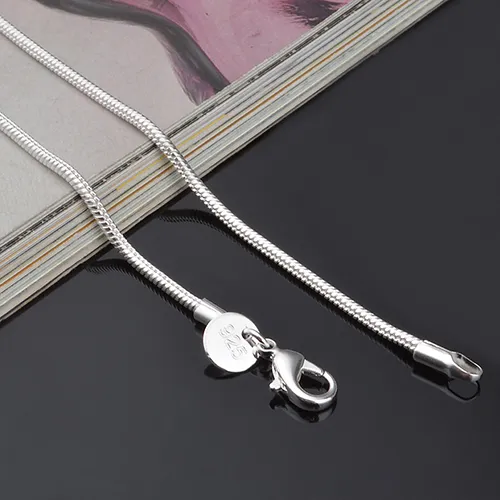 Women's%20Simple%20Design%20925%20Sterling%20Silver%202mm%20Snake%20Chain%20Lobster%20Clasp%20Necklace%20-%20Image%204