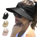 Flexible Adult Hat for Women Anti-UV Wide Brim Visor Hat Easy To Carry Travel Caps Fashion Beach Summer Sun Protection Hats.