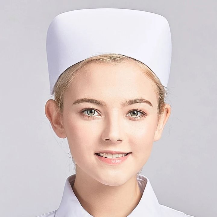 Traditional Nurse Hat White Hard Classic Hospital Work Caps for Women Beautician Clinic Lady Nursing Cap