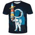 2022 Cosmos Planet Space Galaxy Astronaut 3D T-Shirt Children Moon Print Star Sky Boys Girls Kids Fashion Tshirt. 