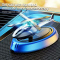 Solar Powered Rotation Helicopter Solar Aromatherapy Car Air Freshener Alloy+ABS Wooden Fragrance Auto Aroma Diffuser. 