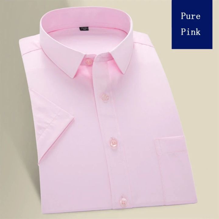 New%20Plus%20Size%209XL%208XL%20Non-ironing%20Mens%20Dress%20Shirt%20Summer%20Short%20Sleeve%20Solid%20Male%20Clothing%20Regular%20Fit%20Business%20Shirts%20Men%20Shirt%20-%20Image%207