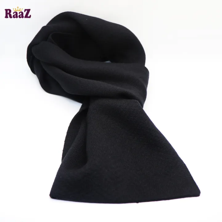 Solid%20Black%20Knitted%20Fabrics%20Zigzag%20Design%20Premium%20Scarf%20Muffler%20-%20Maflar%20For%20Men%20-%20Image%204