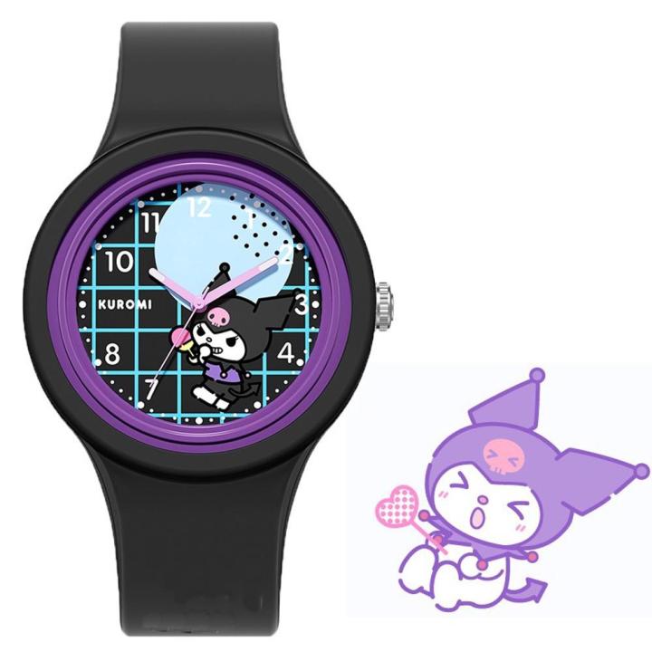 Sanrio%20Kuromi%20Watch%20for%20Kids%20Girls%20High-quality%20Silicone%20Strap%20Round%20Dial%20Stundet%20Watches%20Melody/Hello%20Kitty%20Watch%20-%20Image%202