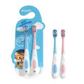 Children's soft bristle toothbrush cartoon cute shape 3-9 years old baby 2pcs card set.