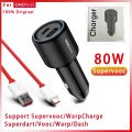 Original Oneplus 80w Supervooc Car Charger Super Fast Charging 65W Type C Auto Warp Charge 65 One Plus 11 10 Pro Nord 2T 5G 10T.