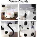 Cute Cow Shape Glass Jug Heat-Resistant Cartoon Cute Cow Shape Tea Pot and Cup Set Water/Milk Cold Kettle Coffee Pot.