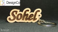 Laser Engraved Wooden Key Ring (Thickness: 6 mm, Width: 65 mm, Height: 30.35 mm)) A. 