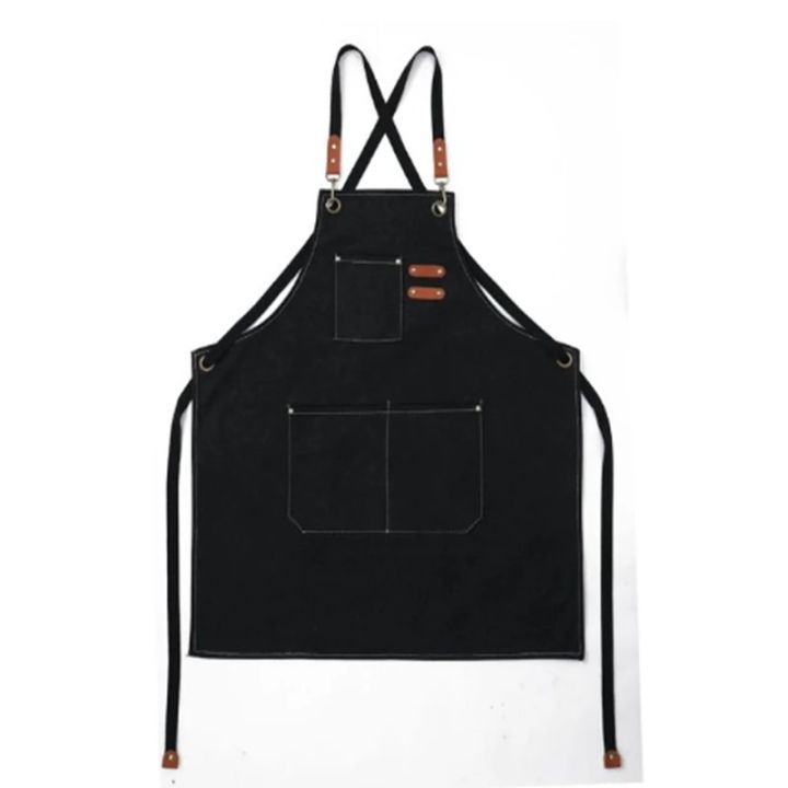 Unisex%20Canvas%20Bib%20Leather%20Chef%20Kitchen%20Apron%20Barista%20Bartender%20Pockets%20Apron%20Home%20Barber%20Coffee%20Restaurant%20Garden%20Pinafore%20-%20Image%203