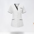 60%HOT Healthcare Nurse Robe Nurse Clothing T-Shirt V Neck Pocket Short Sleeve Button Nursing Staff Uniform Clothing Beauty Salo.