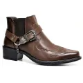 Handmade 2023 Men's Vintage Cowboy Boots Leather High Top Chain Buckle Strap Punk Shoes Pointed Toe Motorcycle Boots for Men BunnyGarden. 