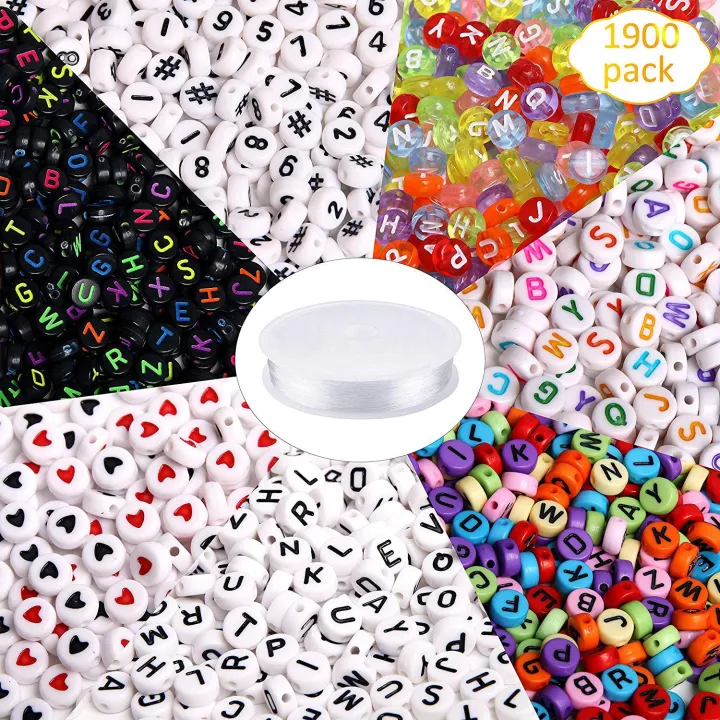 Children's%20Ornaments%20Accessories%201900%20Beaded%20Spacer%20Beads%20round%20Acrylic%20English%20Letter%20Beads%20-%20Image%206