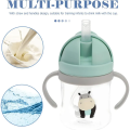 Baby Handle Water Bottle Anti Choking Baby Drinking Straw Cup Sippy Cup Water Bottle Training Cup with Weighted Straw for Toddlers. 