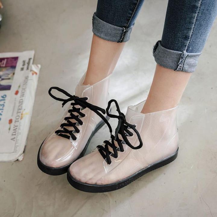 Women's Shoes New Transparent Non-Slip Fashion Rain Boots