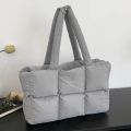 Women Padded Handbag Solid Color Quilted Puffer Shoulder Bag Large Capacity Soft Cloud Tote Bag Trendy Commuting Bags.