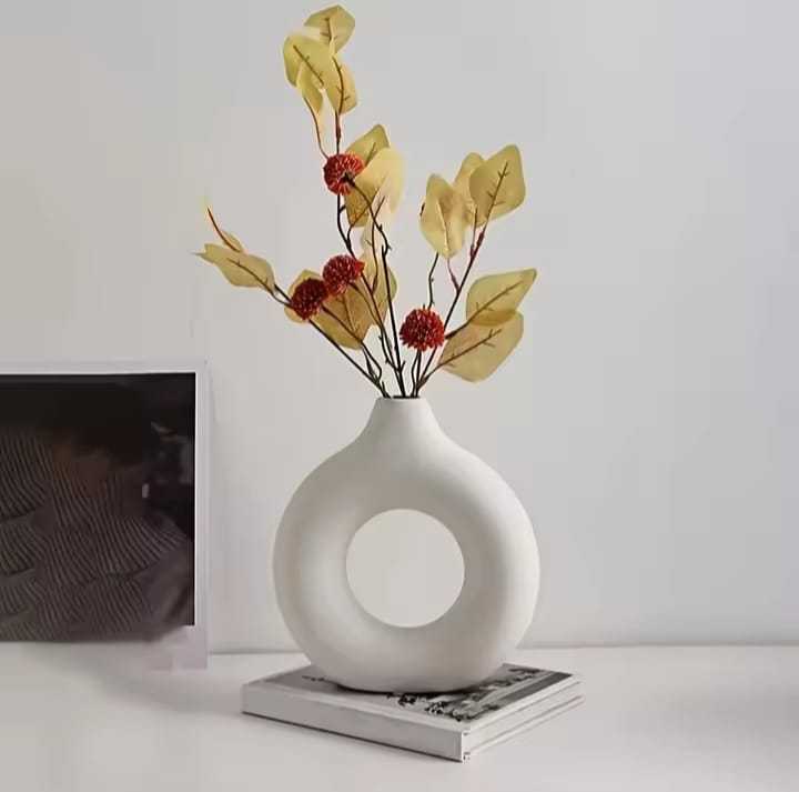 01 pcs gypsum Donut flower vase for home decor