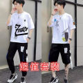 Boys Suit Summer Trendy Loose Korean Style Short SleeveTT-shirt Men's Trousers Sports Suit Handsome Shorts Set.
