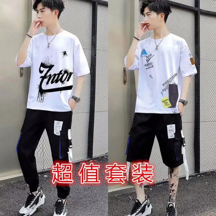 Boys%20Suit%20Summer%20Trendy%20Loose%20Korean%20Style%20Short%20SleeveTT-shirt%20Men's%20Trousers%20Sports%20Suit%20Handsome%20Shorts%20Set%20-%20Image%207