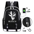 Anime Bleach Ichigo Kuro USB Port Backpack Luminous Book Bag Rucksack Student School Bag For Boys Girls Kids Travel Mochila. 