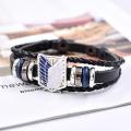 Newly Classic Japan Anime Attack on Titan Bracelet Wooden Beads Multilayer Leather Bracelet Punk Black Wrap Wristband Accessorie.