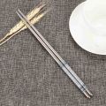 Stainless Steel Chopsticks Flower Printed Food Stick, Portable Reusable Chopsticks, Japanese Tableware, 1 Pair.