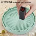Silicone Fryer Liner 2pcs Silicone Fryer Liner Round Foldable Food Grade Bpa Free Heat Resistant Dishwasher Safe Reusable Oven Baking Tray Basket Bowl Kitchen Supplies Non-stick Fryer Liner. 