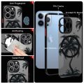 Magnetic Coconut Palm Pattern Case For iPhone 15 14 Pro Max 13 12 11 For Magsafe Wireless Charge Matte Hard Back Cover Fundas.