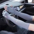 Women Ice Silk Arm Sleeves with gloves UV Protection Cool Arm Hands Cover Anti-skid Palm Cycling Motorcycle. 