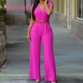 Office Jumpsuit Breathable Straight Pants with Belt Women Rompers. 