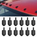 (New)10 PCS Universal Car Carbon Fiber Texture Shark Fin Diffuser Vortex Generator Roof Spoiler. 