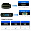 Display Port / Dp To Vga Port Converter / Adapter - Black. 