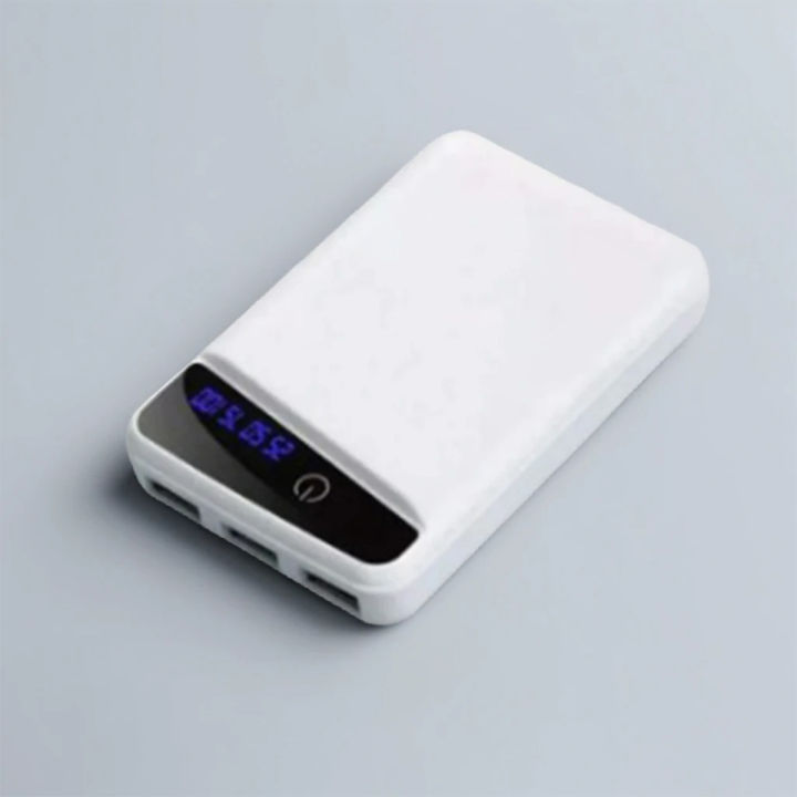 Portable Stylish Power Bank Case for 3 x 18650 Battery - White Charging Storage Case