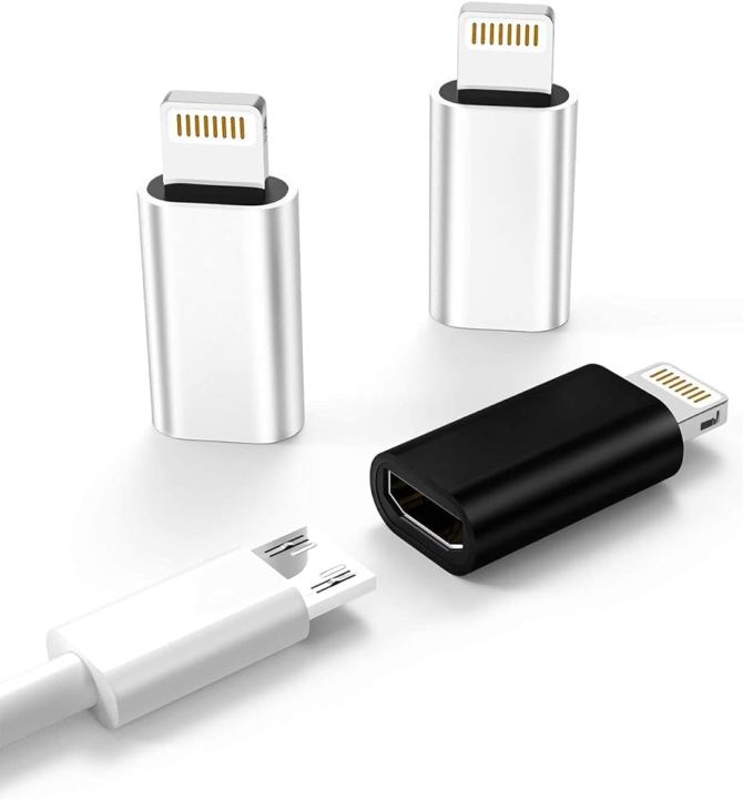 Micro USB Type-B (Female) to iPhone Lightning (Male) Convert Connector  Support Charge 1pcs